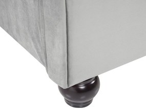 Cama de casal em veludo cinzento 160 x 200 cm AVALLON Beliani