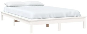 Estrutura cama de casal pequena 120x190 cm pinho maciço branco