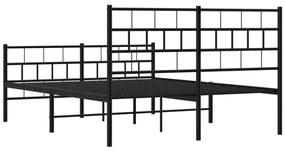 Estrutura de cama sem colchão com pés 160x200 cm preto