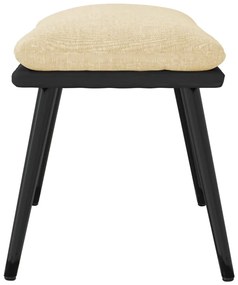 Apoio de pés 45x29,5x35 cm tecido/couro artificial cor creme