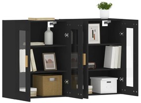 Móveis de parede 2 pcs derivados de madeira preto