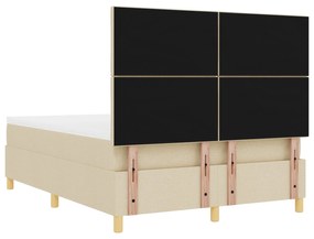 Cama Box Spring com Colchão Creme 140x200 cm Tecido