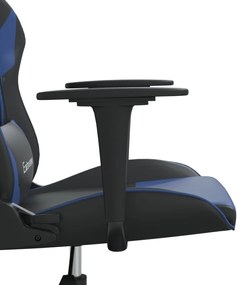 Cadeira de gaming couro artificial preto e azul