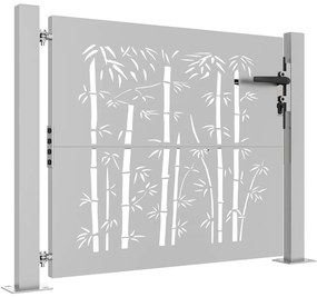 Portão de jardim 105x80 cm aço corten design bambu
