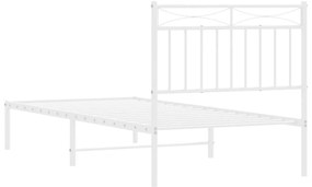 Estrutura de cama com cabeceira 90x200 cm metal branco