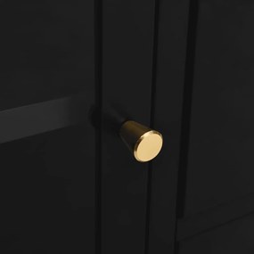 Aparador Lita em Aço e Vidro Temperado de 105 cm - Preto - Design Mode