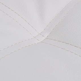 Chaise longue com almofada couro artificial branco