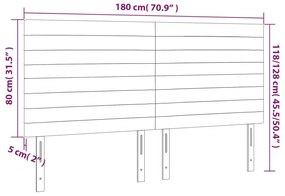 Cabeceira de cama c/ LED veludo 180x5x118/128 cm verde-escuro