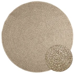 vidaXL Tapete ZIZUR Beige Ø 160 cm aspeto de juta interior e exterior