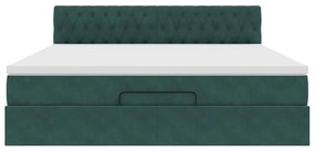 Estrutura de cama otomana com colchão 180x200 cm verde escuro