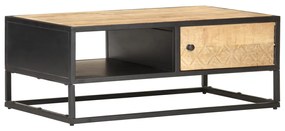 Mesa de centro c/ porta esculpida 90x55x36 cm mangueira áspera