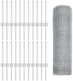 Pilares de Cerca vidaXL 11 pcs Canal U 40 cm Aço Galvanizado