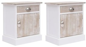 vidaXL Mesas de cabeceira 38x28x45 cm 2 pcs madeira de paulownia