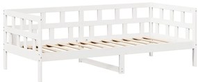 Conj. de sofá-cama com telhado 90x190 cm pinho maciço branco