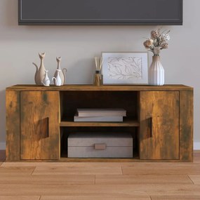 vidaXL Móvel p/ TV 100x35x40cm madeira processada cor carvalho fumado