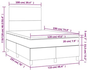 Cama boxspring c/ colchão 120x190cm couro artificial cappuccino