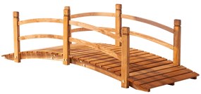 Outsunny Ponte de Madeira com Corrimão Ponte de Jardim para Decoração para Pátio Carga Máxima 200 kg 185x72x58 cm Madeira