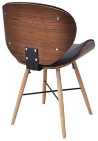 Cadeiras jantar 4 pcs madeira curvada e couro artificial