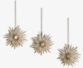 Pack De 3 Enfeites De Natal Em Papel Livois Beige Creme - Sklum