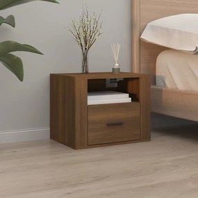 vidaXL Mesa de cabeceira de parede 50x36x40 cm carvalho castanho