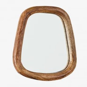 Espelho de parede retangular em madeira de mangueira (19x22 cm) - Sklum