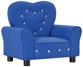 vidaXL Sofá infantil couro artificial azul