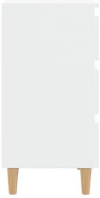 Mesa de cabeceira c/ pernas em madeira maciça 40x35x69cm branco