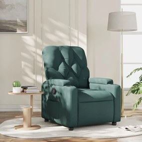 vidaXL Poltrona reclinável tecido verde-escuro
