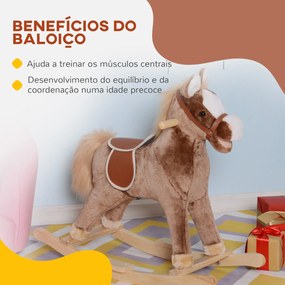 HOMCOM Cavalo de Baloiço para Criança +3 Anos Cavalo de Brinquedo com