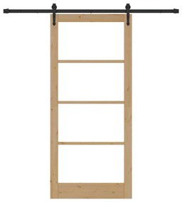 Conjunto de Porta Deslizante vidaXL com Acessórios 93x211 cm Madeira S