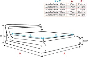 Cama Hidráulica com Arrumação "Patricia" - 150x190 cm - Preto - Polipe