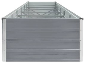 Canteiro elevado de jardim aço galvanizado 480x80x45cm cinzento