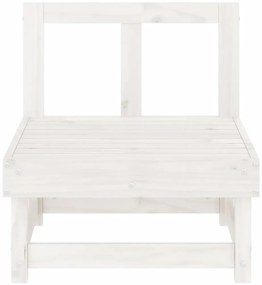 Sofá de centro para jardim madeira de pinho maciça branco