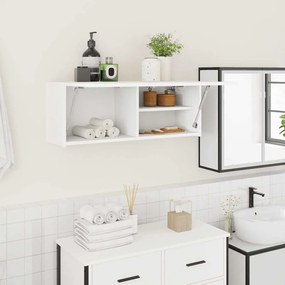vidaXL Armário parede p/ casa banho 80x25x30 cm deriv. madeira branco