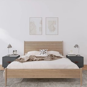 vidaXL Mesas de cabeceira 2 pcs 40x34x35 cm pinho maciço cinzento
