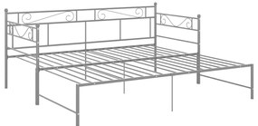 Estrutura sofá-cama de puxar 90x200 cm metal cinzento
