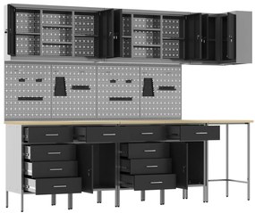 Conjunto de Armário de Trabalho e Painel de Ferramentas de 12 Peças vi