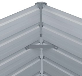 Canteiro elevado de jardim 400x80x77cm aço galvanizado cinzento