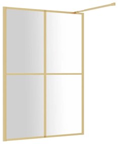 Divisória de chuveiro 140x195 cm vidro transparente ESG dourado