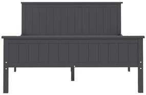 Estrutura de cama 140x200 cm pinho maciço cinzento