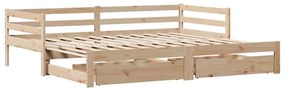 Sofá-cama com gavetão e gavetas sem colchão 80x200 cm