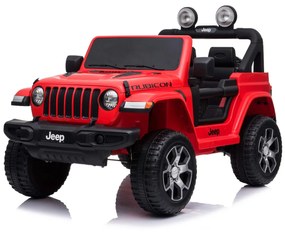 Jipe elétrico para Crianças JEEP Wrangler, assento duplo em couro sintético, rádio com Bluetooth e entrada USB, unidade 4x4, bateria 12V10Ah, rodas EV