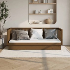 vidaXL Sofá-cama 80x200 cm madeira de pinho maciça castanho mel