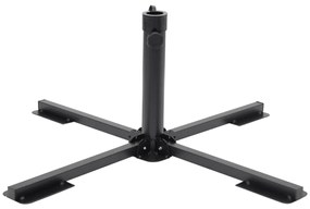 vidaXL Base guarda-sol dobrável p/ poste Ø38/48 mm aço preto brilhante
