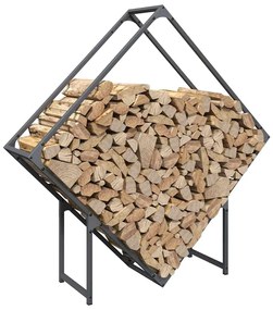 Suporte para lenha 100x25x100 cm aço laminado a frio antracite