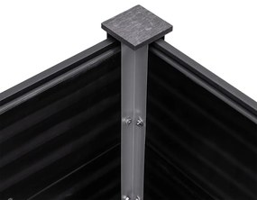 Canteiro elevado de jardim 200x100x54 cm WPC cinzento