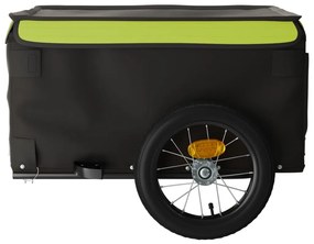 Reboque para bicicleta 30 kg ferro preto e verde
