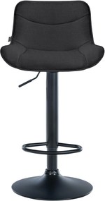 Banco alto em tecido com estrutura preta 85-106 x 49 x 51 cm preto