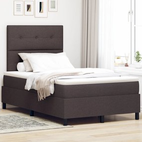 Cama Box Spring com Colchão Castanho Escuro 120x200 cm Tecido
