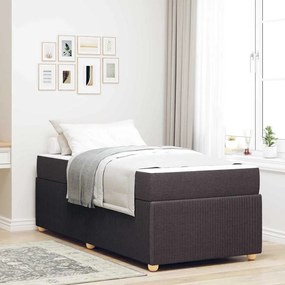 vidaXL Estrutura da Cama com colchão Marrom Escuro 90 x 200 cm tecido